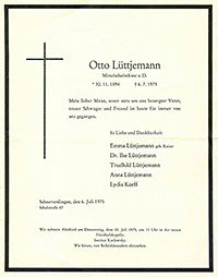 Otto Lüttjemann †6.7.1975
