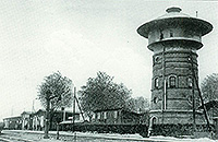 Schneverdinger Fotos – Kalenderbilder – Bahnhof mit Wasserturm – ca. 1900
