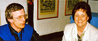 Klassentreffen 1988 in der Kaffestuuv Hanna Fach, Schneverdingen-Hansahlen <br/>v.li. Gustav Bosselmann, Annemarie Platte (geb. Alvermann)