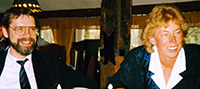 Klassentreffen 1988 in der Kaffestuuv Hanna Fach, Schneverdingen-Hansahlen <br/>v.li. Hans-Heinrich Matthies, Elke Ruschmeyer (geb. Laschewski)