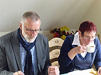 Klassentreffen 2013<br/>v. li. Günter Wagner, Marlis Hapke (geb. Camehl)